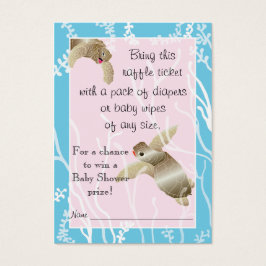 Baby shower Raffle Ticket/Roze/Blauwe Turf Visitekaartje
