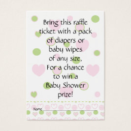 Baby shower Raffle Ticket/Sugar/Spice Visitekaartjes
