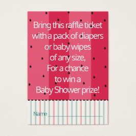 Baby shower Raffle Ticket/Umbrella Watermelon Visitekaartje