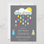 baby shower Rain Cloud Invitation Kaart (Voorkant)
