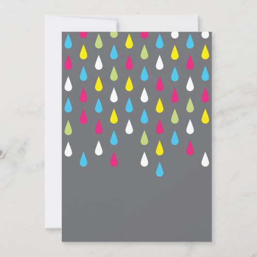 baby shower Rain Cloud Invitation Kaart (Achterkant)