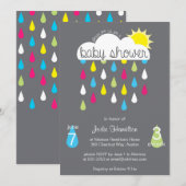baby shower Rain Cloud Invitation Kaart (Voorkant / Achterkant)