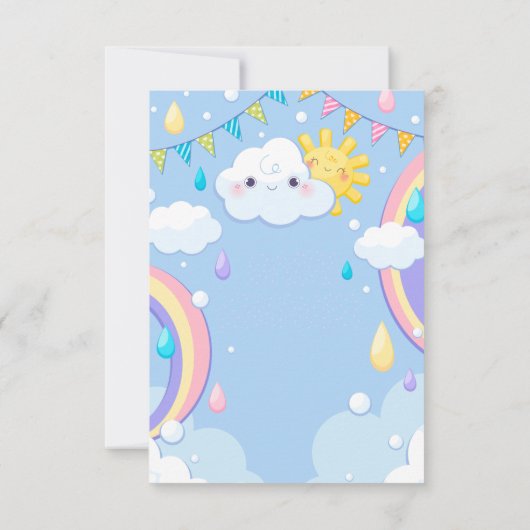 Baby shower Rainbow Bedankkaart (Achterkant)