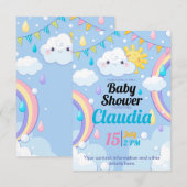 Baby shower Rainbow Bedankkaart (Voorkant / Achterkant)