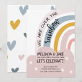 BABY SHOWER|RAINBOW INVITE|Codedouche|Pastels Kaart (Voorkant / Achterkant)