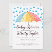 Baby shower Rainbow Umbrella Kaart (Voorkant)