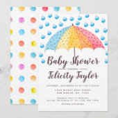 Baby shower Rainbow Umbrella Kaart (Voorkant / Achterkant)