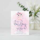 BABY SHOWER | Rainbow Waterverf Pig Briefkaart (Staand voorkant)