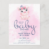 BABY SHOWER | Rainbow Waterverf Pig Briefkaart (Voorkant)