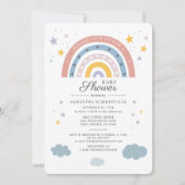 Baby shower Rainbow Waterverf Script Kaart (Voorkant)