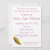 Baby shower Raining Babies Uitnodiging (Achterkant)