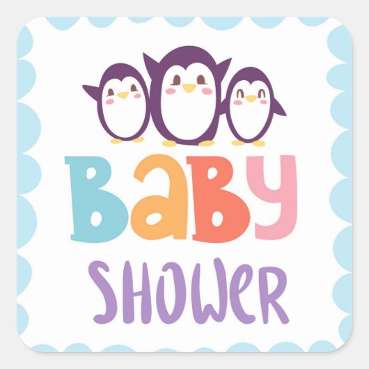Baby shower rechthoekige sticker (Voorkant)