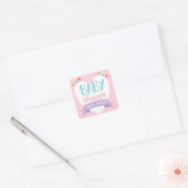 Baby shower rechthoekige sticker (Envelop)