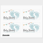 Baby shower rechthoekige sticker (Vel)
