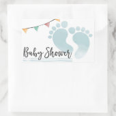 Baby shower rechthoekige sticker (Tas)