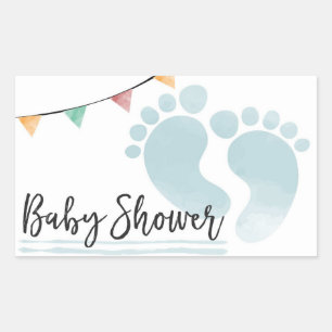 Baby shower rechthoekige sticker