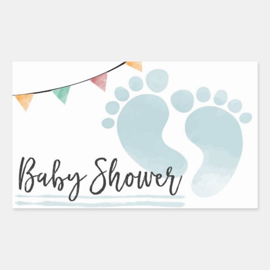 Baby shower rechthoekige sticker (Voorkant)