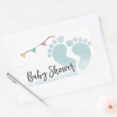Baby shower rechthoekige sticker (Envelop)