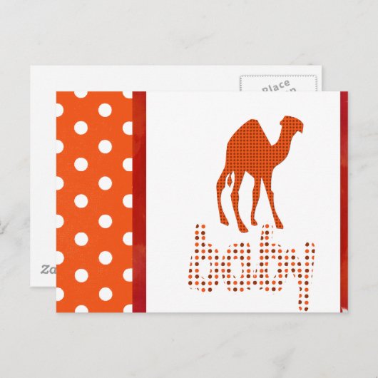 Baby shower Red Camel Uitnodiging Briefkaart (Voorkant / Achterkant)