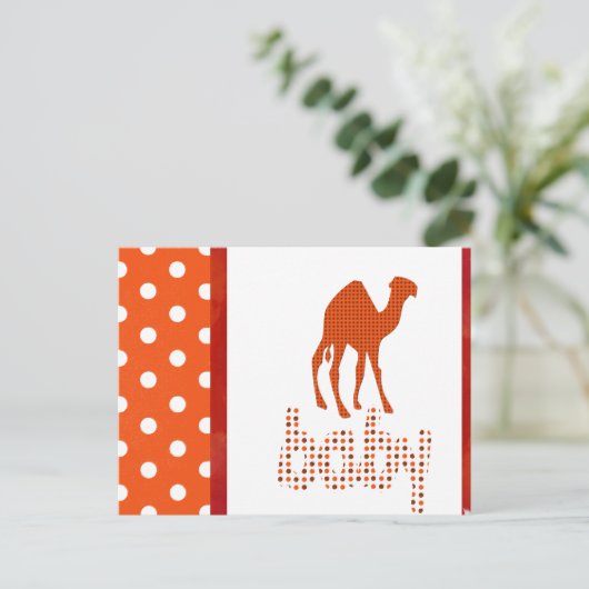 Baby shower Red Camel Uitnodiging Briefkaart (Staand voorkant)