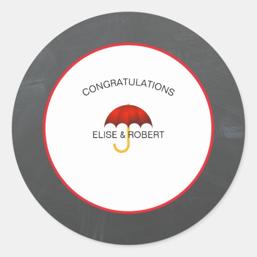 Baby shower Red en Black Gefeliciteerd Ronde Sticker (Voorkant)