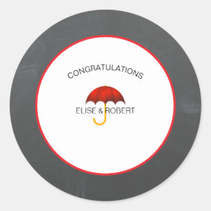 Baby shower Red en Black Gefeliciteerd Ronde Sticker