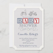 Baby shower "Red Navy Blue  Toys Nursery Boy" Kaart (Voorkant)