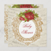  Baby shower Red Rose Lijst — Specificaties Kaart (Voorkant / Achterkant)