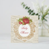  Baby shower Red Rose Lijst — Specificaties Kaart (Staand voorkant)