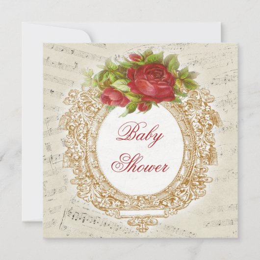  Baby shower Red Rose Lijst — Specificaties Kaart (Voorkant)