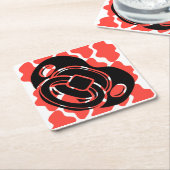 Baby shower Red & White Pacifier Kartonnen Onderzetters (Schuin)