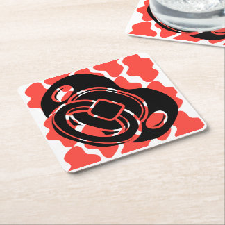 Baby shower Red & White Pacifier Kartonnen Onderzetters