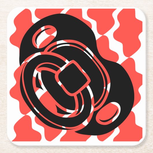 Baby shower Red & White Pacifier Kartonnen Onderzetters (Voorkant)