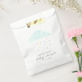 Baby shower Regen wolken Bedankzakje (Gezegeld)