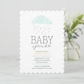 Baby shower Regen wolken Kaart (Staand voorkant)