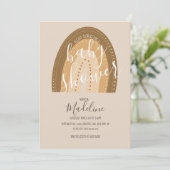 Baby Shower Regenboog Boheemse Warme Tinten Kaart (Staand voorkant)