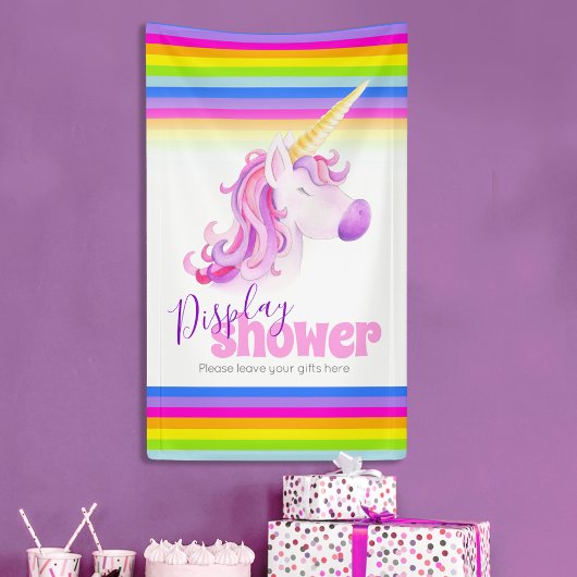 Baby shower regenboog eenhoorn cadeau display bann spandoek