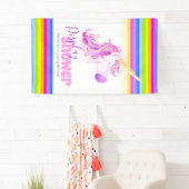 Baby shower regenboog eenhoorn cadeau display bann spandoek (Insitu)