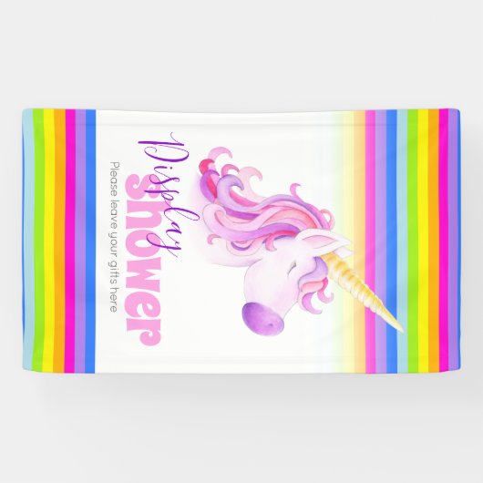 Baby shower regenboog eenhoorn cadeau display bann spandoek (Horizontaal)