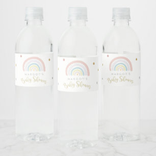 Baby shower regenboog Genderneutraal Waterfles Etiket