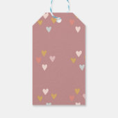Baby shower regenboog harten roze cadeaulabel (Achterkant)