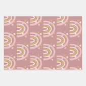 Baby shower regenboog harten roze inpakpapier vel (Voorkant)