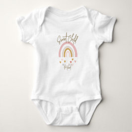 Baby shower regenboog harten roze romper