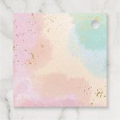 Baby shower regenboog Kleurrijke Waterverf Aangepa Bedankjes Labels (Achterkant)