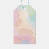 Baby shower regenboog Kleurrijke Waterverf Aangepa Cadeaulabel (Achterkant)