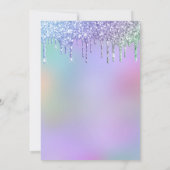 Baby shower regenboogglitter Drip Kaart (Achterkant)