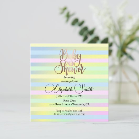 Baby shower regenboogkleuren kaart (Staand voorkant)