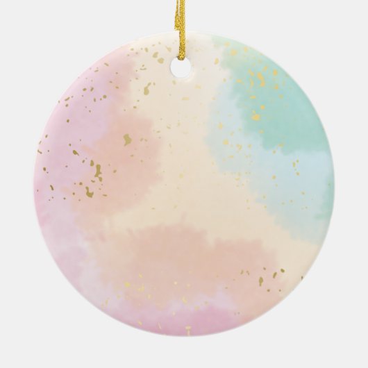 Baby shower regenboogkleurige Waterverf Aangepast  Keramisch Ornament (Achterkant)