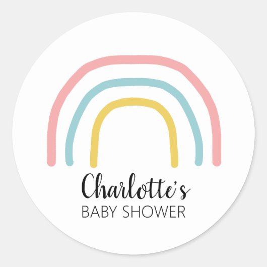 Baby shower regenboogroze Stickers voor het schild (Voorkant)