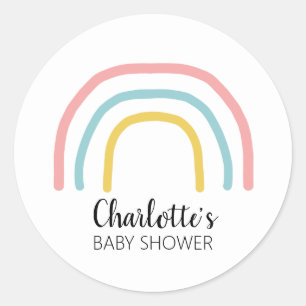 Baby shower regenboogroze Stickers voor het schild